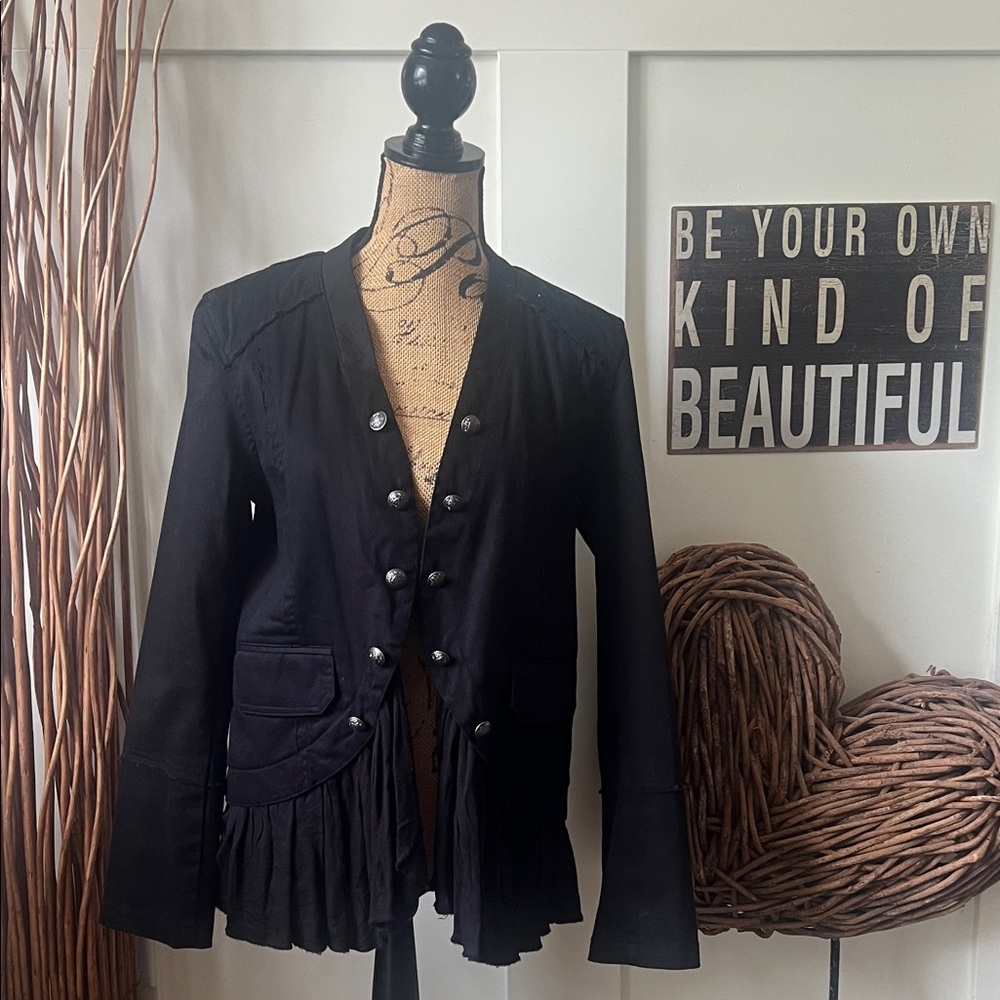 Jolt Black Blazer with Silver Buttons